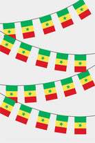 Senegal Rectangular Flag Bunting - 50 Meters Premium String Flags for Party Decoration | Professional Quality Raschel Fabric