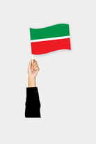 Tatarstan handheld flag on stick - durable polyester country flag for events and parades