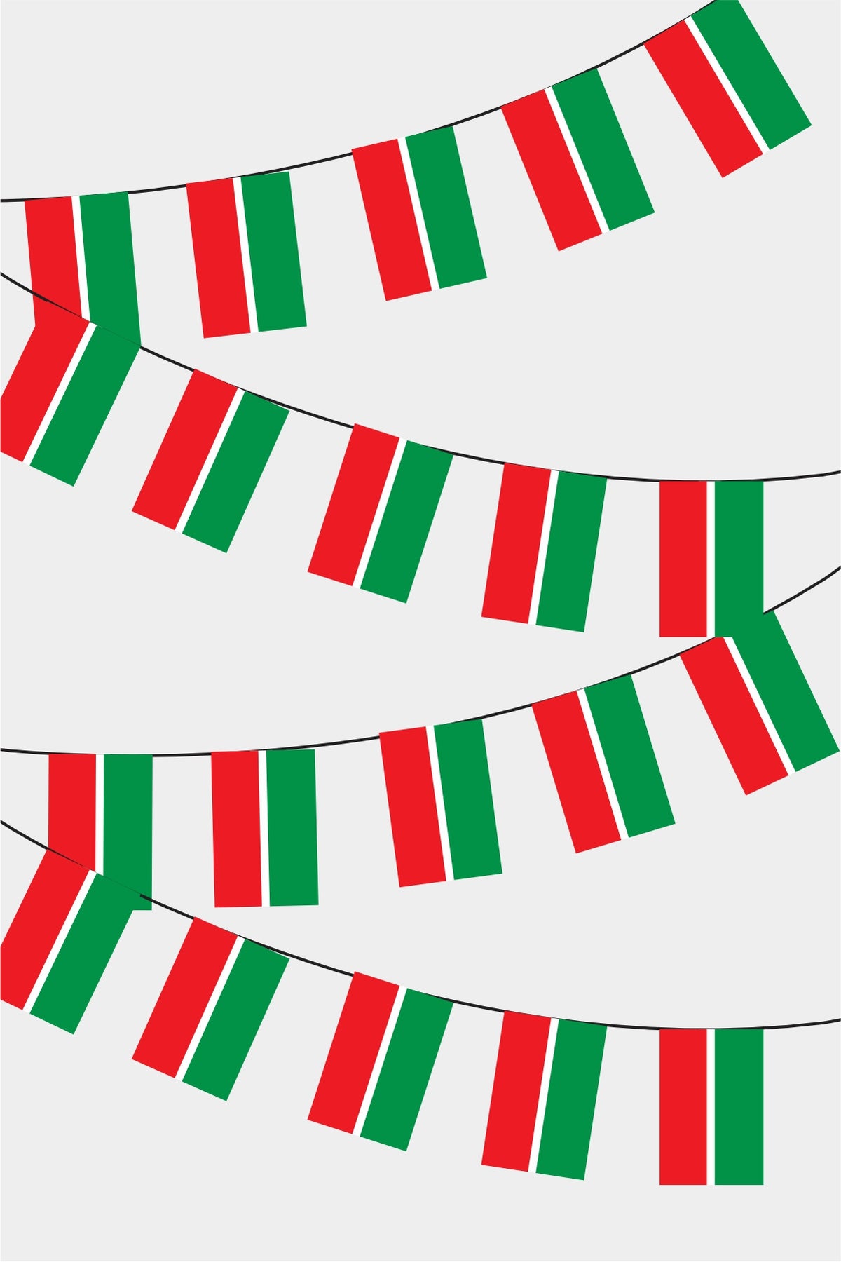 Tatarstan Rectangular Flag Bunting - 50 Meters Premium String Flags for Party Decoration | Professional Quality Raschel Fabric