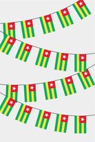 Togo Rectangular Flag Bunting - 50 Meters Premium String Flags for Party Decoration | Professional Quality Raschel Fabric