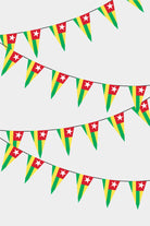 Togo Triangular Flag Bunting - 50 Meters Premium Pennant Flags for Party Decoration | Professional Quality Raschel Fabric