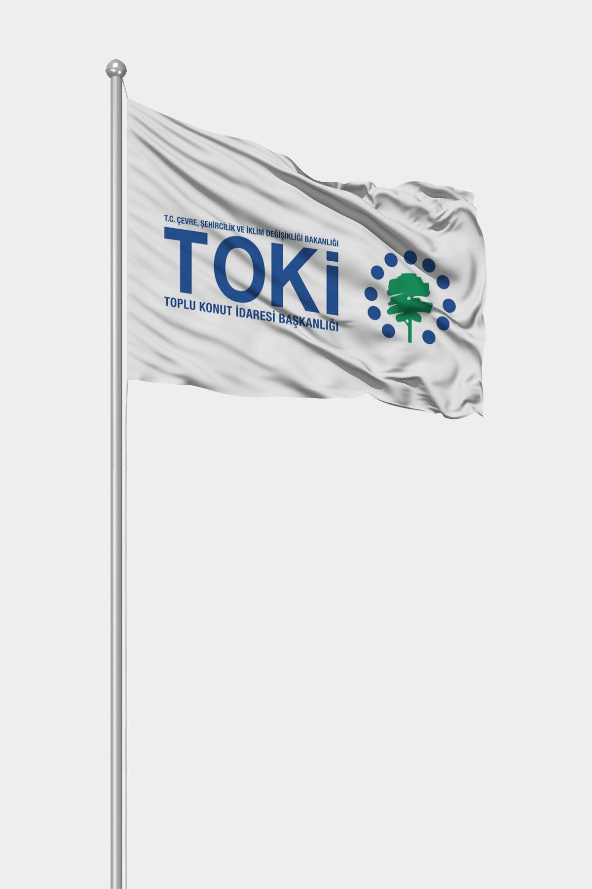 TOKİ Gönder Bayrağı — 90 gr raşel kumaş, dış mekan dayanıklı