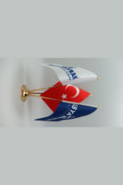Logo Baskılı Üçlü Masa Bayrağı, altın direkli, 15 × 22,5 cm bayrak, ağırlıklı kaide (6)