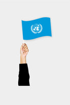 United Nations handheld flag on stick - durable polyester country flag for events and parades